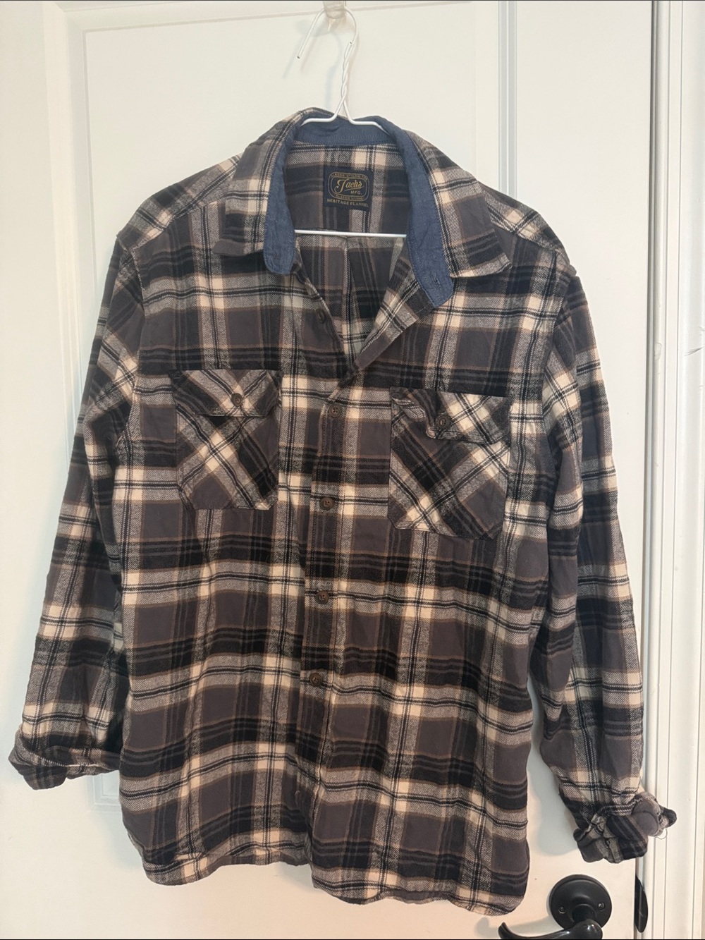 Jachs Men's Black & Gray Plaid Shirt Jacket